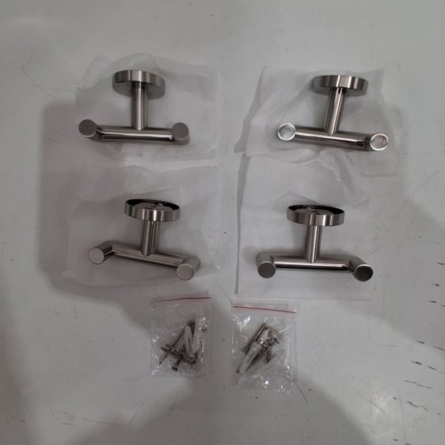 4PK WALL-MOUNTED ROBE HOOKS - NICKEL image 3
