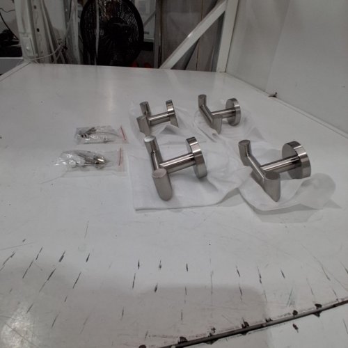 4PK WALL-MOUNTED ROBE HOOKS - NICKEL image 4