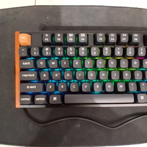 KEYCHRON K10 HE WIRELESS HALL EFFECT KEYBOARD WITH MAGNETIC SWITCH HOT SWAPPABLE KEYS & ADJUSTABLE ACTUATION RAPID TRIGGER MODE - WOOD FRAME/BLACK image 5