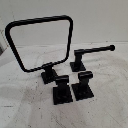 3PC DELTA MCLAREN TOWEL BAR TOILET PAPER HOLDER AND TOWEL RING BATH HARDWARE SET - 20" TOWEL BAR - BLACK - (MODEL: MCL63-MB) image 3
