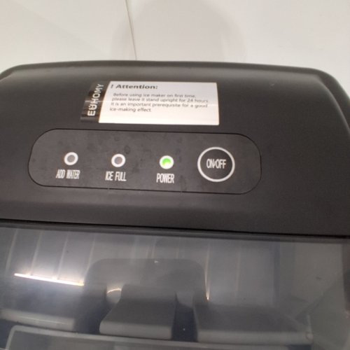 EUHOMY COUNTERTOP ICE MAKER MACHINE WITH HANDLE, BASKET AND SCOOP - MAKES 26LB/DAY - BLACK (MODEL: IM001-BBL-CAEH) image 2