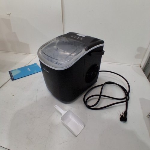 EUHOMY COUNTERTOP ICE MAKER MACHINE WITH HANDLE, BASKET AND SCOOP - MAKES 26LB/DAY - BLACK (MODEL: IM001-BBL-CAEH) image 3