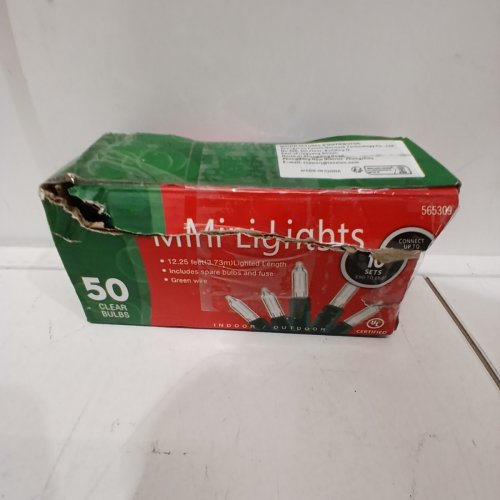 NOMA IMPORT MINI CHRISTMAS LIGHTS, 50 COUNT - 12.25FT LENGTH - GREEN WIRE (MODEL: 565309) image 4