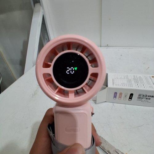 WHATOOK PORTABLE HIGH SPEED MINI FAN - 5.5" - PINK image 2