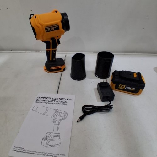 DOOYUTOOL CORDLESS HANDHELD ELECTRIC LEAF BLOWER WITH LIGHT, battery and charger - 180MPH/720CFM - 20V - YELLOW/BLACK (MODEL: LB-30) image 3