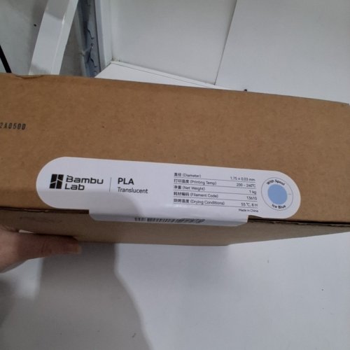 BAMBU LAB PLA TRANSLUCENT 3D PRINTER FILAMENT WITH SPOOL - 1 KG, 1.75 MM - ICE BLUE (MODEDL: 13610) image 4