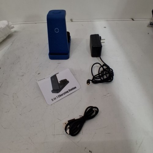 GAUOLN 5-IN-1 WIRELESS CHARGING STATION FOR MULTIPLE DEVICES - 12 V USB/USB-C/LIGHTNING - BLUE (MODEL: CW520) image 3