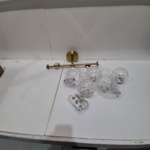 5-LIGHT VANITY LIGHT FIXTURE - 25W - 120 V - GOLD (MODEL: LED-DDGJ-SW-0002) image 3