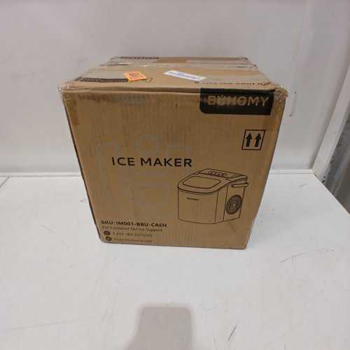 EUHOMY COUNTERTOP ICE MAKER MACHINE WITH HANDLE, BASKET AND SCOOP - MAKES 26LBS PER DAY - BLUE (MODEL: IM-06C) image 5