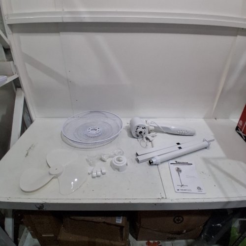 TOOLTECH 3-SPEED OSCILLATING PEDESTAL FAN - 16" - WHITE (MODEL: 100077) image 4