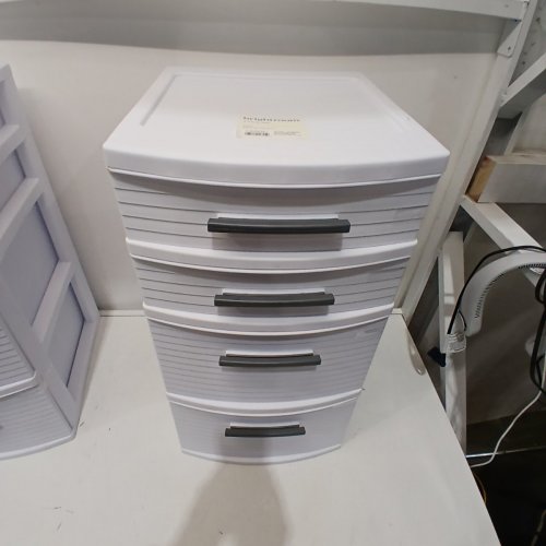 BRIGHTROOM 4-DRAWER TOWER STORAGE CART ORGANIZER - 24" X 12" X 15" - white image 2
