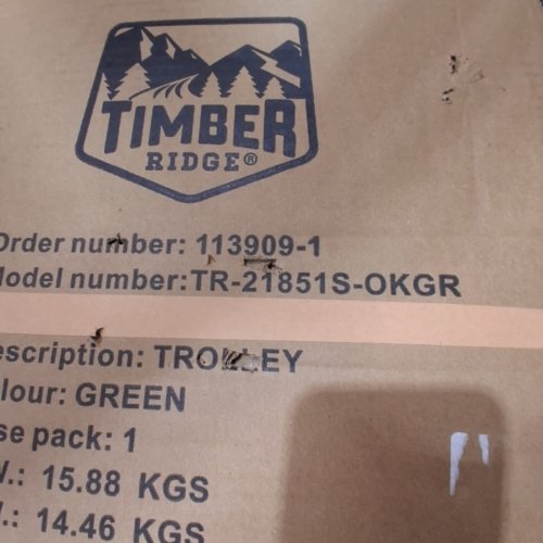 TIMBER RIDGE FOLDING TROLLEY WAGON - 51" X 21" - 400 L CAPACITY - GREEN (MODEL: TR-21851S-OKGR) image 2