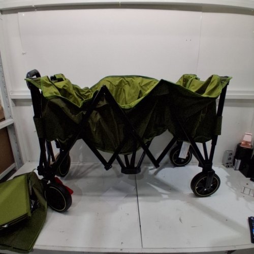 TIMBER RIDGE FOLDING TROLLEY WAGON - 51" X 21" - 400 L CAPACITY - GREEN (MODEL: TR-21851S-OKGR) image 3