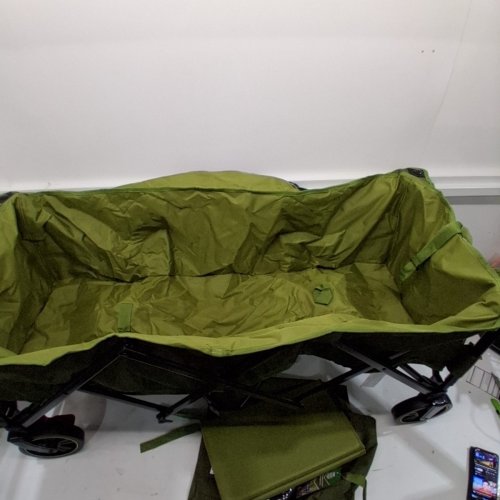 TIMBER RIDGE FOLDING TROLLEY WAGON - 51" X 21" - 400 L CAPACITY - GREEN (MODEL: TR-21851S-OKGR) image 4