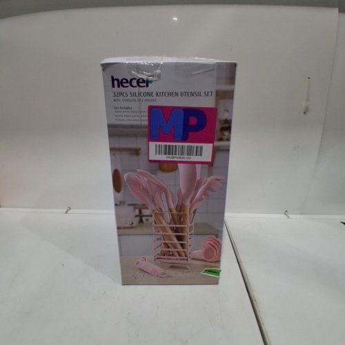 31PC HECEF SILICONE KITCHEN UTENSIL SET WITH STAINLESS STEEL HOLDER - KHAKI image 5