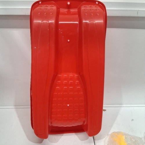 KIDS PLASTIC SNOW SLED WITH HANDLES AND PULL STRING - RED/YELLOW image 3