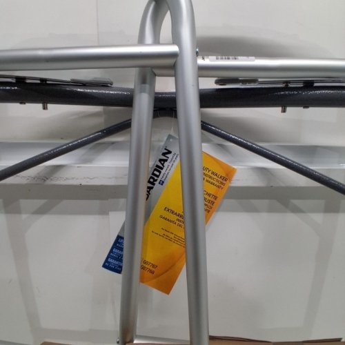 ADULT MEDLINE GUARDINE HEAVY-DUTY ALUMINUM/ALLOY STEEL TWO-BUTTON FOLDING WALKER - 400LB MAX - 32.25" - 39.25"- SILVER/GREY (MODEL: G07767) image 3