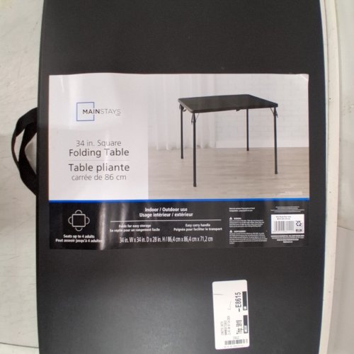 MAINSTAYS FOLDING TABLE - 34" X 34" - BLACK (MODEL: MS95-005-076-02) image 6