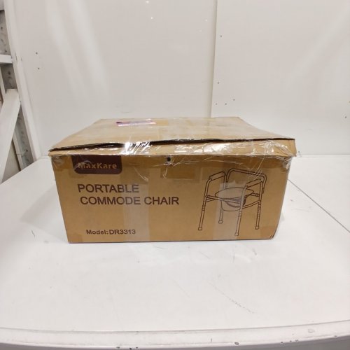 LIVINGBASICS PORTABLE COMMODE CHAIR WITH ADJUSTABLE HEIGHT - 300 LBS MAX - (MODEL: DR3313) image 3