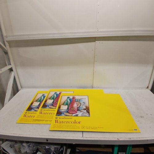 3PK 8 SHEETS STRATHMORE 300 SERIES COLD PRESS WATERCOLOR PAPER ACID-FREE - 22" X 30" (MODEL:P360-22) image 2