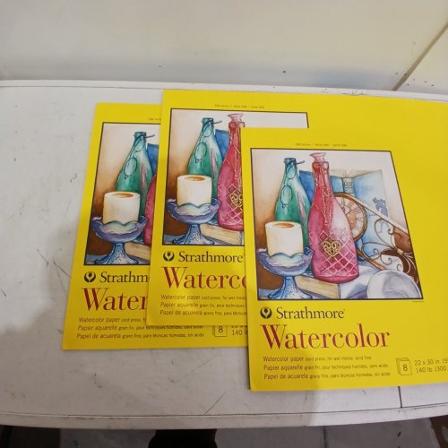 3PK 8 SHEETS STRATHMORE 300 SERIES COLD PRESS WATERCOLOR PAPER ACID-FREE - 22" X 30" (MODEL:P360-22) image 3