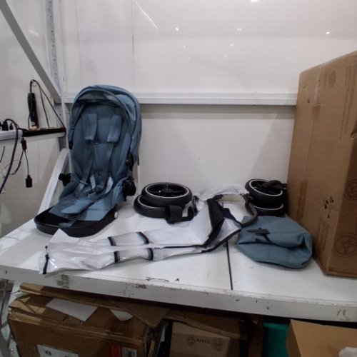 CYBEX GAZELLE S MODULAR STROLLER FOR INFANTS & TODDLERS - INCLUDES DETACHABLE SHOPPING BASKET, OVER 20+ CONFIGURATIONS, FOLDS FLAT FOR EASY STORAGE - LIGHT BLUE W/ TAUPE FRAME image 4
