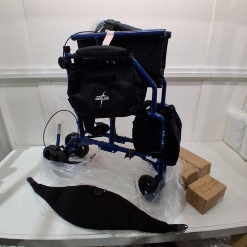 MEDLINE TRANSLATOR ROLLATOR TRANSPORT CHAIR, 250LBS CAPACITY - BLUE (MODEL: MDS808200TR) image 2