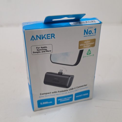 ANKER NANO PORTABLE CHARGER POWER BANK WITH BUILT-IN USB-C CONNECTOR - 5,000MAH - 22.5W - BLACK (MODEL: A1653H11-1) image 5
