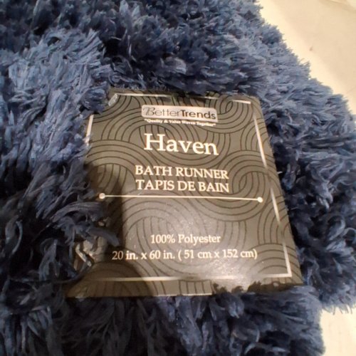 BETTER TRENDS PLUSH BATH RUNNER - 20" X 60" - NAVY (STYLE: HAVEN) image 4