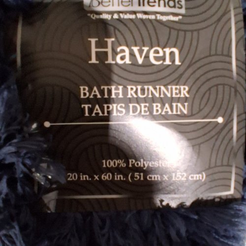 BETTER TRENDS PLUSH BATH RUNNER - 20" X 60" - NAVY (STYLE: HAVEN) image 5