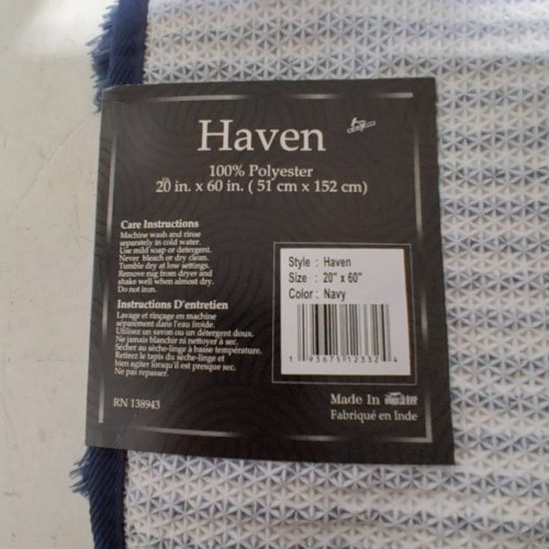 BETTER TRENDS PLUSH BATH RUNNER - 20" X 60" - NAVY (STYLE: HAVEN) image 6