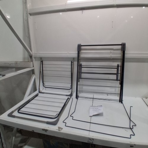 SAKUGI FOLDABLE 2-LEVEL CLOTHES DRYING RACK - 70" X 22.8" - BLUE/ SILVER (MODEL: SKH012) image 2