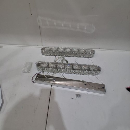 ELEGANT LED CRYSTAL PENDANT LIGHT FIXTURE - CHROME/CLEAR image 3