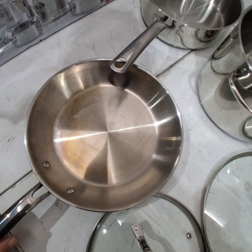 10PC T-FAL STAINLESS STEEL COOKWARE SET - SILVER (MODEL: H884SB74) image 4
