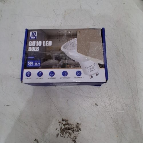 10PK BRVHOZX GU10 NON DIMMABLE LED LIGHT BULBS - 500LM - 3000K - 120V - 5W - WHITE (MODEL: GU10-W) image 3