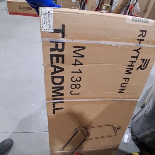 RHYTHM FUN INCLINE FOLDABLE TREADMILL WITH HANDLES WALKING PAD TREADMILL WITH INCLINE - 300LB CAP - RED/BLACK (MODEL: M4138J) image 2
