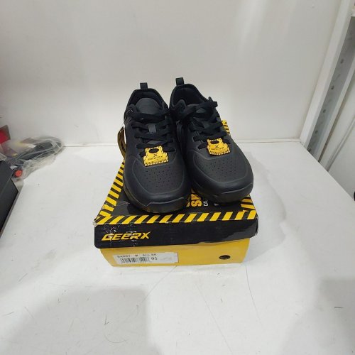 MEN'S GEERX BARRY WATER RESISTANT NON-SLIP SAFETY SHOES - 9.5 - BLACK image 3