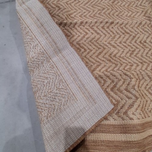 LOOM OUTDOOR/INDOOR BORDER AREA RUG - 6.5FTX4.5FT - BROWN / BEIGE image 2