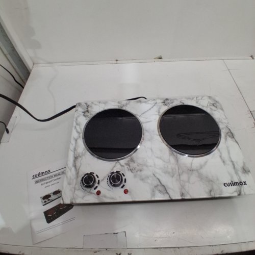 CUSIMAX PORTABLE STAINLESS STEEL INFRARED CERAMIC ELECTRIC HOT PLATE FOR COOKING - 19.7" X 13" - 120V - BLACK MARBLE PATTERN (MODEL: CMIP-C180) image 3