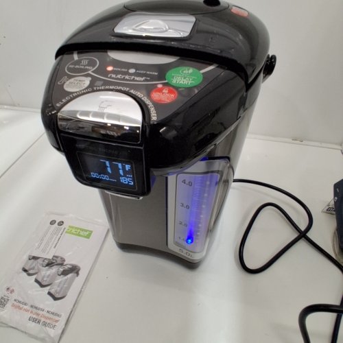 NUTRICHEF STAINLESS STEEL ELECTRIC HOT WATER DISPENSER - 5L - SILVER/BLACK (MODEL: NCHUB35) image 2