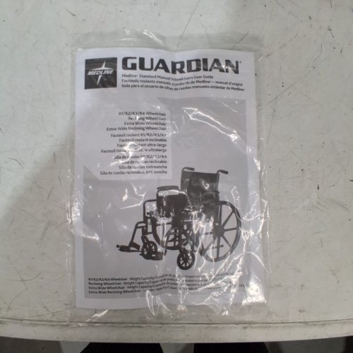 MEDLINE GUARDIAN K1 WHEELCHAIR - 16" SEAT - 300LBS CAPACITY - BLACK (MODEL: K1166N22S) image 5