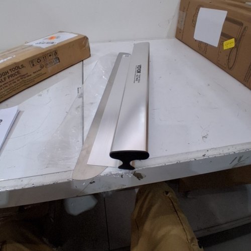 DRYWALL SKIMMING BLADE - 24", SMOOTHING KNOCK-DOWN KNIFE, HIGH-IMPACT END CAPS - STAINLESS STEEL (MODEL: XSJ-24-S005) image 2