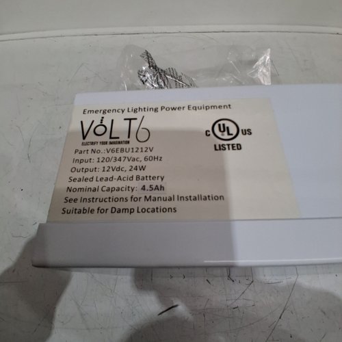 VOLT EMERGENCY BATTERY UNIT - 12VDC, 24W, 4.5 AH - WHITE (MODEL: V6EBU1212V) image 2