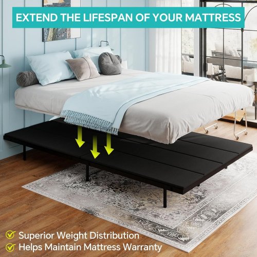 UNITAI ANTI SAG BUNKIE BOARD FOR LATTED BED FRAMES - 75" X 80" - KING - BLACK (MODEL: CD406-K-BK) image 3