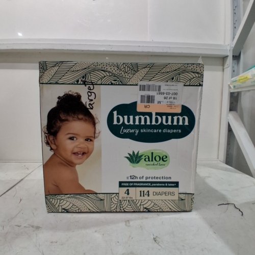 114PK BUMBUM LUXURY ALOE ENRICHED SKINCARE DIAPERS - SIZE 4 (22-37 LBS) image 2