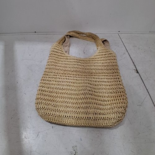 STRAW SHOULDER TOTE BAG - BEIGE/LIGHT BROWN image 2