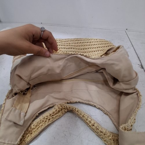 STRAW SHOULDER TOTE BAG - BEIGE/LIGHT BROWN image 3