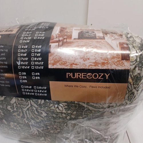 PURECOZY MACHINE WASHABLE LARGE RECTANGULAR AREA RUG - 9FT X 12FT - GREEN image 2