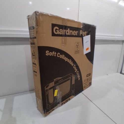 GARDNER PETS SOFT COLLAPSIBLE PORTABLE DOG CRATE - 30" X 21" X 21" - GREY/GREEN image 4