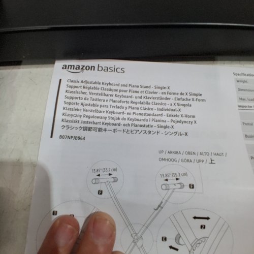 AMAZON BASICS CLASSIC ADJUSTABLE KEYBOARD AND PIANO STAND - SINGLE-X image 3